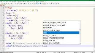 PHP Indexed Array Programs Video Tutorials