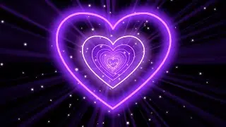 Heart Tunnel Background💜Purple Animation Video | Neon Heart Background Video | Wallpaper Heart