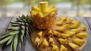 🍍 Лайфхак как почистить ананас дольками