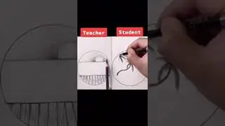 Teacher vs Student drawing challenge #drawing #art 11