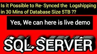 Logshipping not in sync, how can we re-synced without reconfiguration Logshiping issue fixed demo