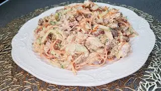 Какой же вкусный салат, простой и хрустящий  #салат #рецепт_салат #рецепты_салатов