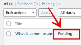 Change Post to Pending Review in WordPress