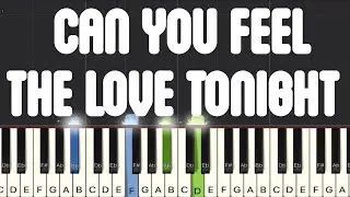 Elton John - Can You Feel The Love Tonight Piano Tutorial | Medium (The Lion King)