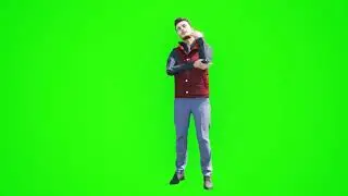 man thinking in street front side green screen realistic 3D🔔 people rendering buy in telegram bio