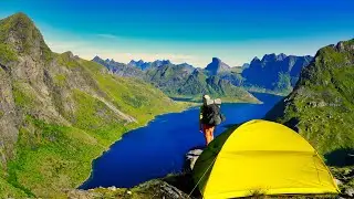 Lofoten - Solo Camping & Backpacking the Arctic North - Pt2, Tent Wild Camping Hermannsdalstinden