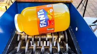 Breaking Fanta Bottles with Shredding Machine | ASMR