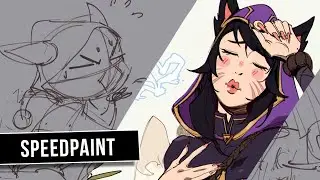 Ahri & Kennen - LoR Deck Doodles! #3 🌸 #speedpaint