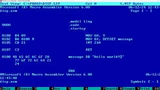 Display a String in MSDOS using Assembly Language