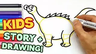 How to Draw Dinosaur for Kids | Story of Gertie the Dinosaur