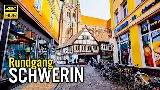 Schwerin, Deutschland, Erkundung dieser schönen Stadt zu Fuß in 4K HRD Video