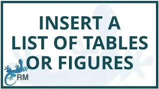 How to insert a list of tables or figures in Word