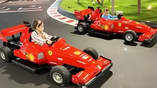 Sofia with her Family having fun at the Amusement Park