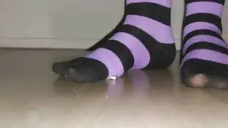 Black/Purple Socks Stepping