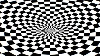 Crazy Optical Illusion Black And White Radial Circular Pattern Moves 4K UHD 60fps 1 Hour Video Loop