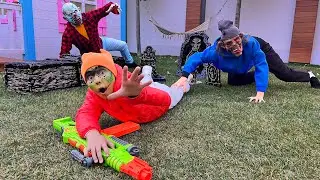 Zombie Apocalypse in Real Life - Nerf War - Super Senya Life