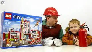 Eli teaches Papa to be a fireman and with Lego City Fire Station 60110