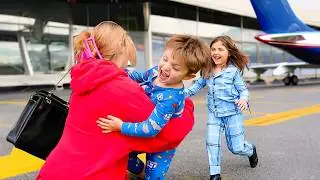 Kids' Reaction to Mom Coming Home FINALLY! ✈️💔