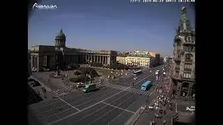 LIVE St. Petersburg, Russia Nevskiy ave. Kazan Cathedral. Невский проспект и Казанский собор онлайн