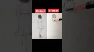 Teacher vs Student drawing challenge #drawing #art #10