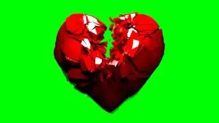 FREE HD Green Screen BROKEN SHATTERING 3D HEART