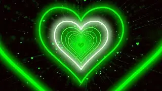 Heart Tunnel Background💚Green Animation Video | Neon Heart Background Video | Wallpaper Heart