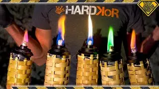 Rainbow Flame Torches Made From Random Materials