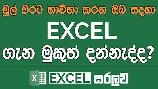 Excel මුල සිට සරලව | Excel  Sinhala Tutorials 1 - Introduction