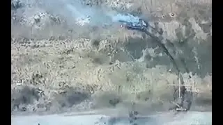 Anti-Tank Missile Hits Tank Near Bilohorivka, Luhansk