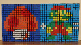 Супер Гриб + Марио =, Rubiks Cube 3х3х3, Stop Motion, 72 Cubes