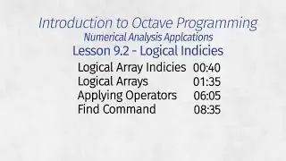 Octave Programming Lesson 9.2 - Logical Indicies