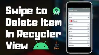 Swipe To Delete Item In RecyclerView | Android RecyclerView Tutorial