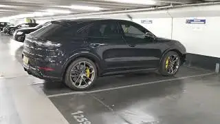 black Porsche Cayenne Coupé GTS in PAris France coupe