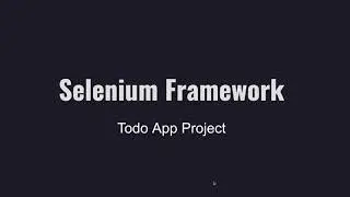 Selenium Framework best practices