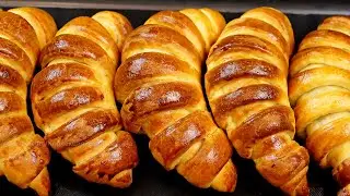 🥐Рогалики из ночного Хрущевского теста! Вкусная выпечка к чаю!