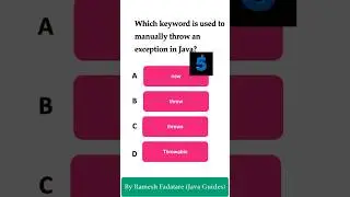 Java Quiz 22 - Which keyword is used to manually throw an exception in #java #quiz