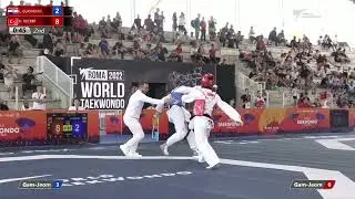 118 M-68kg R-16 GLASNOVIC Leon CRO 🔵 vs 🔴 RECBER Hakan TUR I Rome 2022 World Taekwondo GP