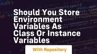 Should you store environment variables as class or instance variables