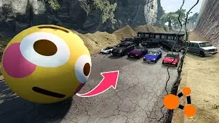 ОГРОМНЫЙ ШАР-СМАЙЛ СКАТЫВАЕТСЯ НА МАШИНЫ в BeamNG.Drive