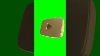 Green Screen Animated  Youtube Gold Play Button #greenscreen #gold #goldplaybutton #shorts