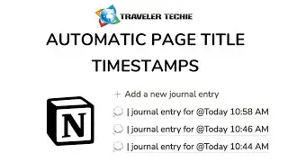 Journal page template block with timestamps