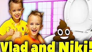 Vlad and Niki POOP in the TOILET together! Vlad and Niki POOPING. Vlad and Niki Play in the TOILET