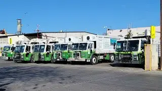 Garbage Trucks Entering & Leaving The Yard