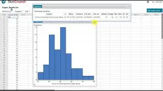 M2 Exploring histograms, means, median, and st  deviation in Statcrunch