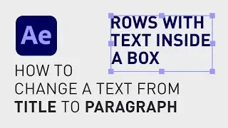 How to change a text to row of text After Effects