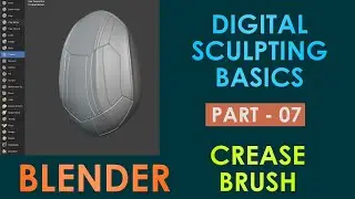 Digital Sculpting Basics Tutorial in Blender - Crease Brush - Part 7