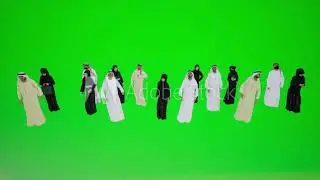 3D animation of the Arabs gathering green screen of chroma key chroma key background animation