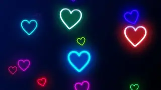 Heart Rain Loop Background | Abstract TV BACKGROUND neon heart