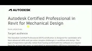 Autodesk Certified Professional in Revit for Mechanical Design - Course Trailer