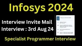 Infosys Started Sending Interview Invite Mails For Infosys Specialist Programmer | Off Campus 2024